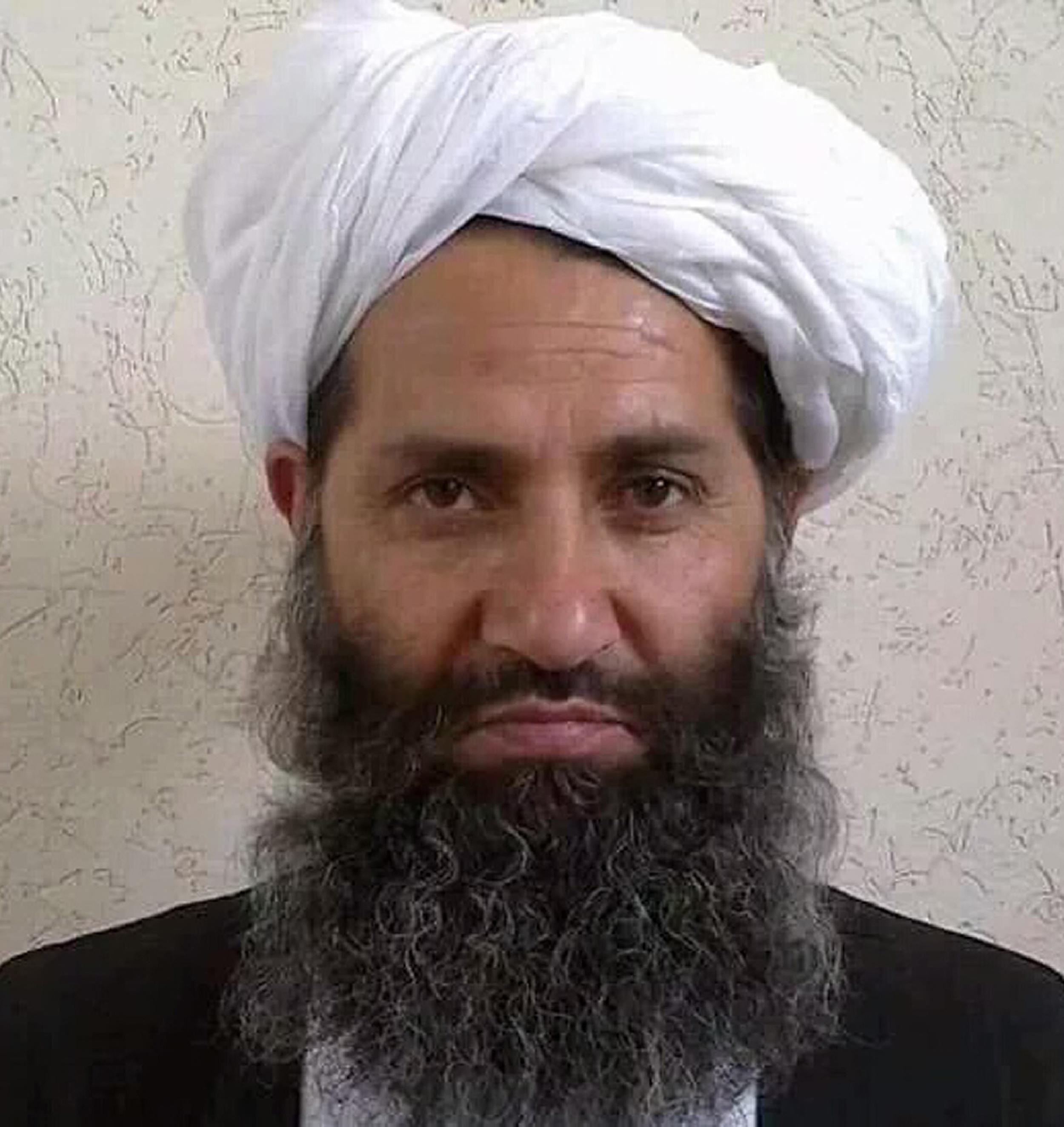 Une seule photo du "leader suprême" des talibans, Haibatullah Akhundzada, circule. [AFP - Première apparition officielle du mystérieux "leader suprême" des talibans, Haibatullah Akhundzada.]