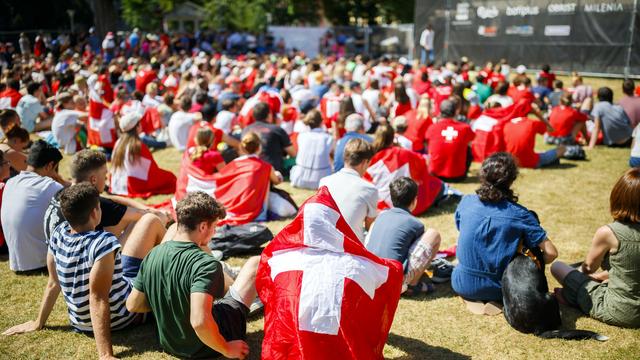 Vevey interdit les fans zones pour la Coupe du monde au Qatar. [Keystone - Valentin Flauraud]