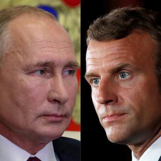 Macron et Poutine s'entretiennent pour tenter d'éviter la guerre en Ukraine. [Sputnik et AFP - Gonzalo Fuentes et Mikhail Klimentyev]