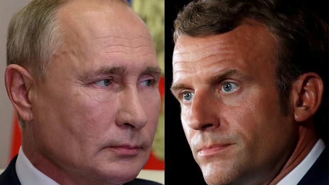 Macron et Poutine s'entretiennent pour tenter d'éviter la guerre en Ukraine. [Sputnik et AFP - Gonzalo Fuentes et Mikhail Klimentyev]