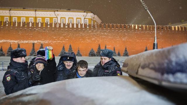 Descentes policières à Moscou dans des boîtes de nuit LGBT+ (image d'illustration). [Keystone - Evgeny Feldman]