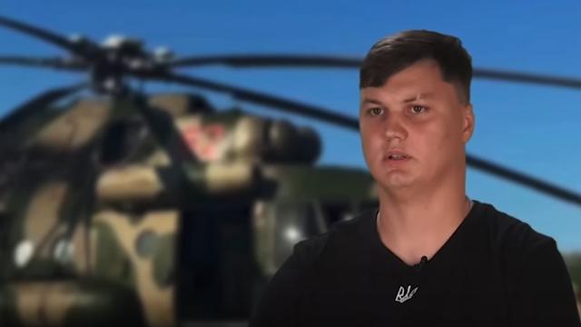 Maxim Kuzminov, le pilote russe qui a passé la frontière avec l'Ukraine à bord d'un hélicoptère, présenté à la télévision ukrainienne le 3 septembre. [Defence intelligence of Ukraine]