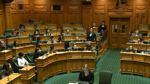 Des députés lancent un haka au Parlement néo-zélandais pour protester contre un projet de loi, le 14 novembre 2024. [AFP - Parlement de Nouvelle-Zélande]