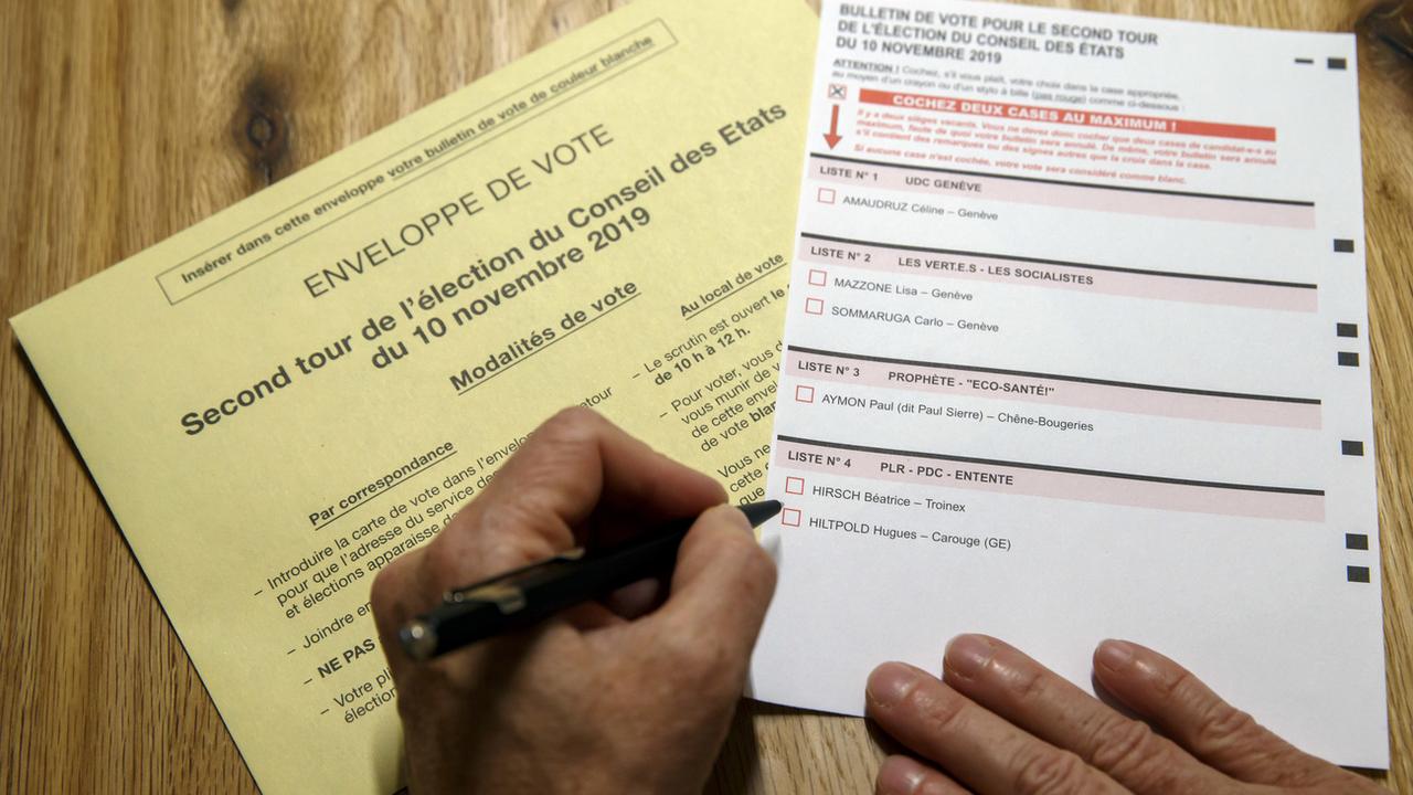 Dans le canton de Genève, les électeurs utilisent le bulletin unique depuis 2015. [Keystone - Salvatore Di Nolfi]