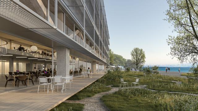 En 2023, le jury du concours d'architecture pour le futur bâtiment de l'Université de Neuchâtel (UniNE) a choisi comme lauréat le projet "Univers". [Berrel Kräutler Architekten AG]