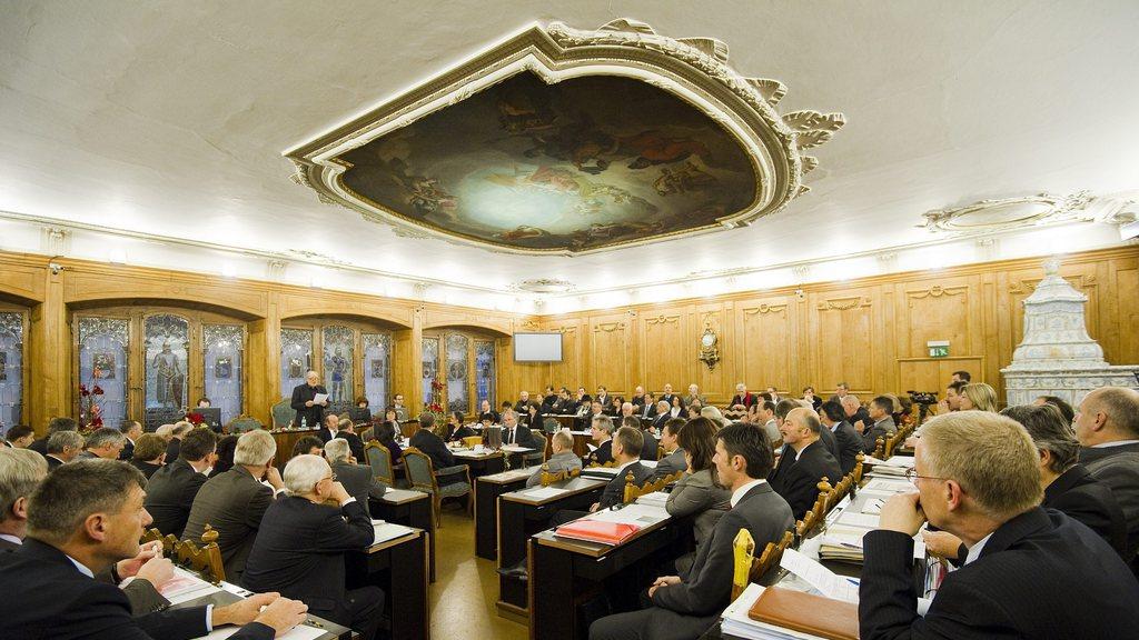 La salle du Grand Conseil fribourgeois au début de ola présente législature. [JEAN-CHRISTOPHE BOTT]