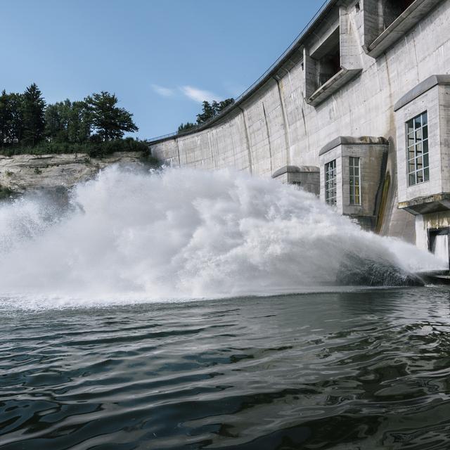 Le barrage de Schiffenen, dans le canton de Fribourg. [Keystone - Christian Beutler]