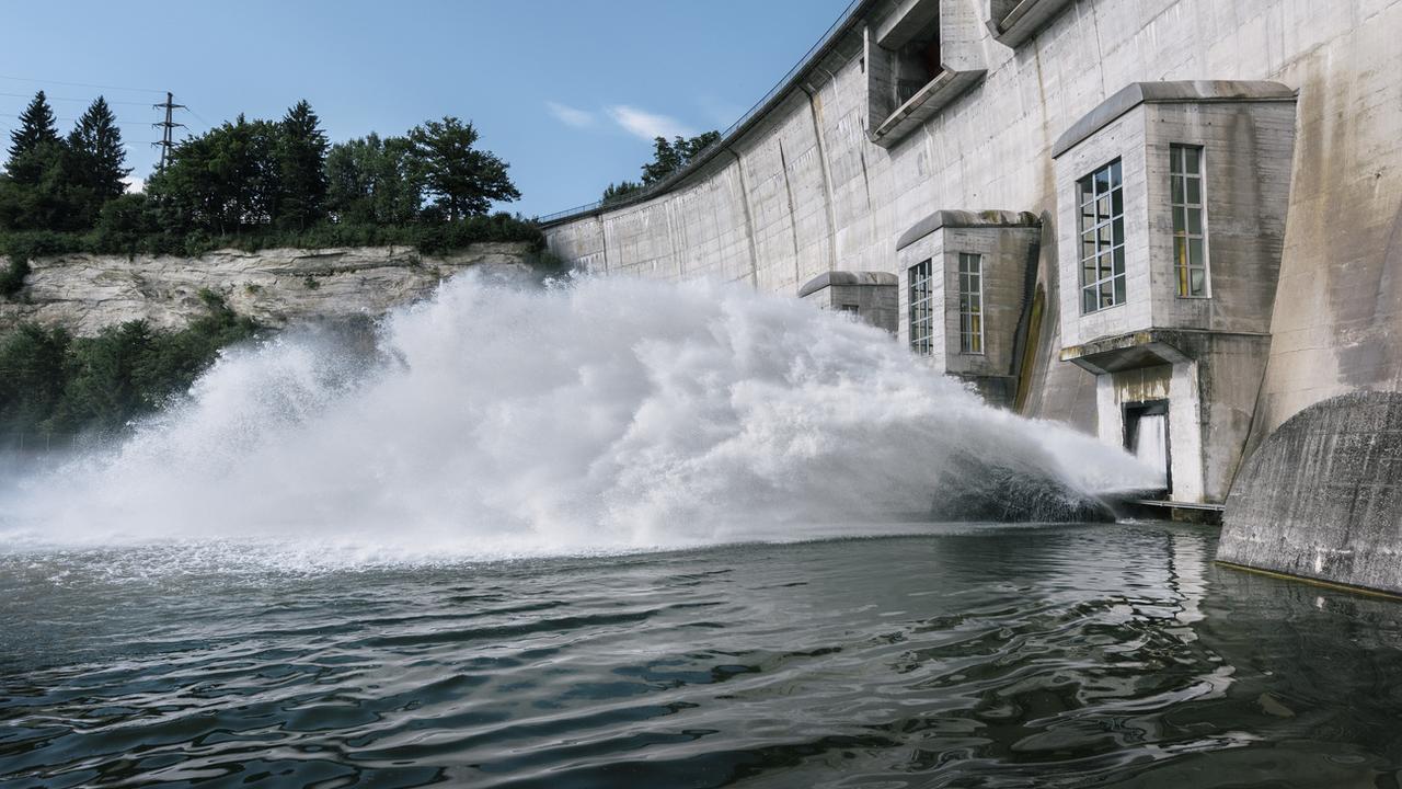 Le barrage de Schiffenen, dans le canton de Fribourg. [Keystone - Christian Beutler]