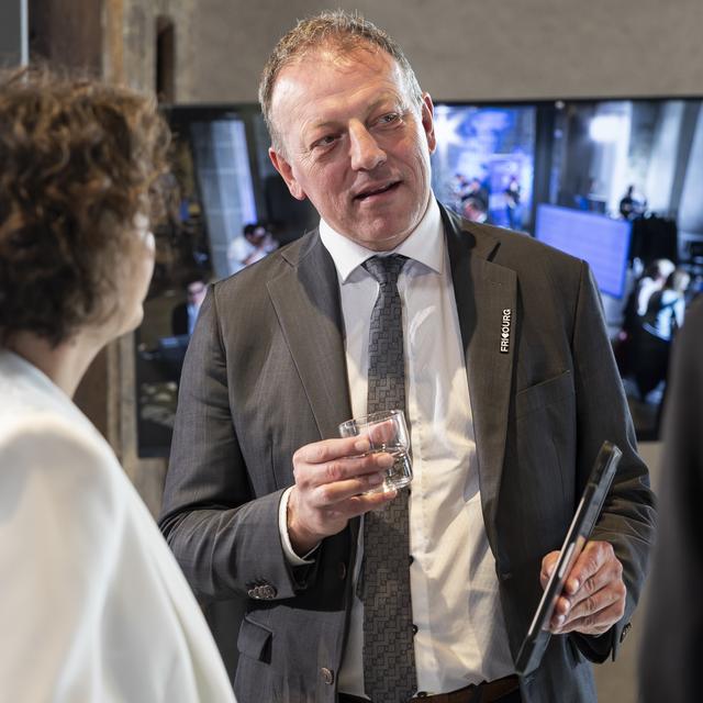 Didier Castella, ici lors des élections fédérales du Conseil national et du Conseil des États, le dimanche 22 octobre 2023 à Fribourg. [KEYSTONE - CYRIL ZINGARO]