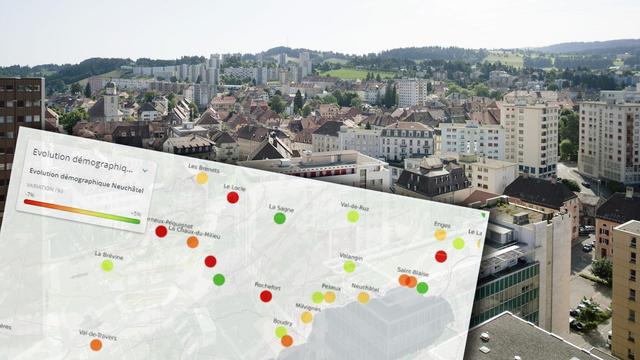 Avec la perte de près de 700 habitants en 2018, la Chaux-de-Fonds perd sa place de troisième ville la plus peuplée de Suisse romande. [Keystone - Gaetan Bally]