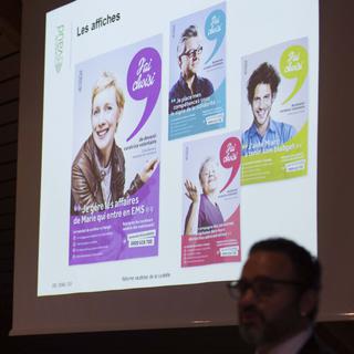 Présentation des affiches de promotion des curatelles à   la presse, ce lundi 29 mai 2017 à Lausanne.
