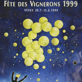Affiche officielle de la Fête des Vignerons de 1999, illustration de Catherine Zuber. [Confrérie des Vignerons]