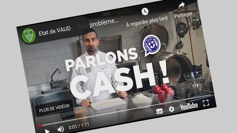 La campagne "Parlons Cash!" a fait appel au chef cuisinier Philippe Ligron pour expliquer comment éviter de s'endetter. [Etat de Vaud]
