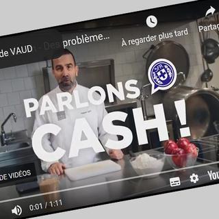 La campagne "Parlons Cash!" a fait appel au chef cuisinier Philippe Ligron pour expliquer comment éviter de s'endetter. [Etat de Vaud]
