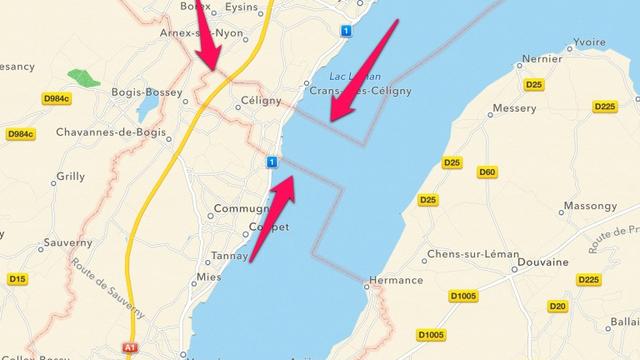 Apple Maps redessine les frontières et place l'enclave de Céligny (GE) en France.