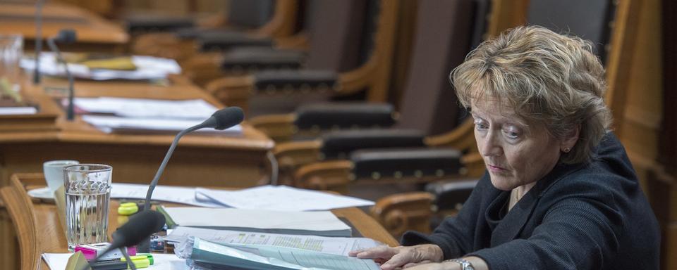 Pour son dernier budget, Eveline Widmer-Schlumpf a reçu le feu vert des sénateurs. [Keystone - Lukas Lehmann]