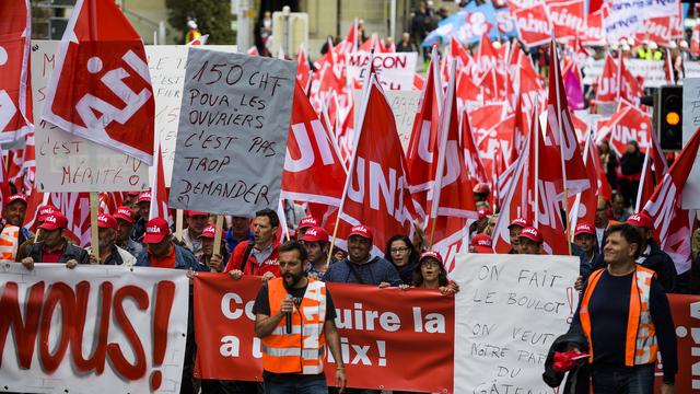 Des actions de protestation sont prévues dans toute la Suisse dès la mi-octobre. [Keystone - Jean-Christophe Bott]