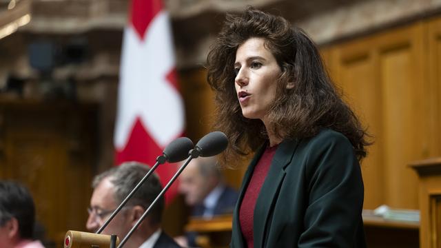 Brenda Tuosto s'exprime lors de la session d'automne des Chambres fédérales, le lundi 23 septembre 2024 au Conseil national à Berne. [KEYSTONE - ANTHONY ANEX]