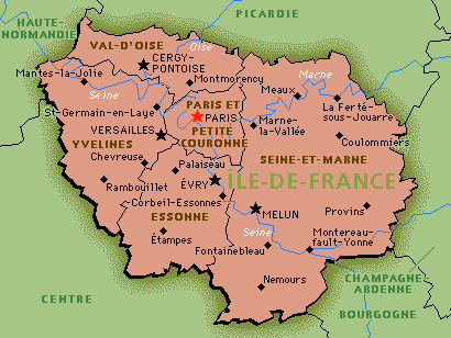 Carte de l'ìle de France