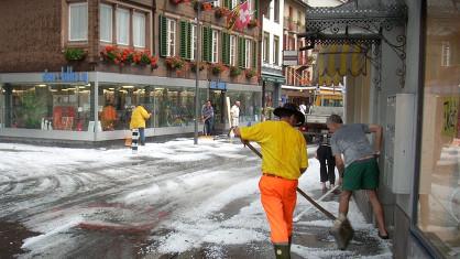 La grêle avait la forme de balles de golf à Interlaken