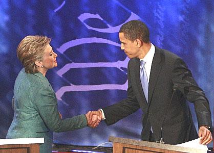 Hillary Clinton et Barak Obama.