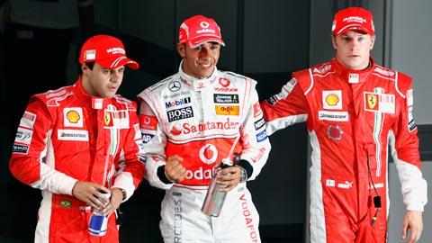 Massa, Hamilton et Raikkonen devraient à nouveau être devant en 2009.