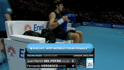 Tennis / Masters : Juan Martin del Potro gagne le 1er set, 6-4, contre Fernando Verdasco