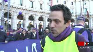 Italie / Rome: des centaines de milliers de manifestants ont défilé contre Silvio Berlusconi ce samedi