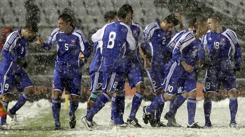 La Slovaquie a fêté sa qualification sous la neige de Chorzow.