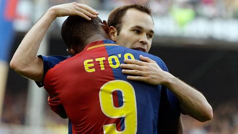 Eto'o, Iniesta et Cie réussissent le doublé Coupe - Championnat.