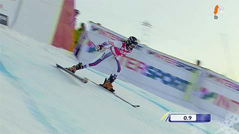 Ski alpin: Géant dames, 1re manche: Slalom géant à Are (SUE): le parcours de Tessa Worley (FRA)