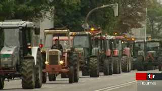Prix du lait: les agriculteurs manifestent dans les rues de Genève