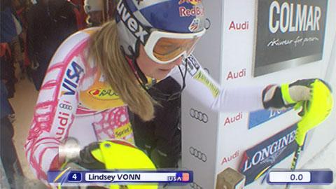 Ski alpin / slalom dames Levi: la 1re manche de Lindsey Vonn + de Maria Riesch (2)