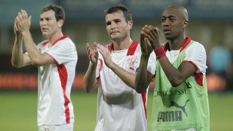 Les joueurs suisses n'ont pas été très démonstratifs à la fin du match.