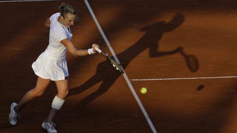 Bacsinszky a pris 5 fois le service de Vögele (contre 2 breaks).