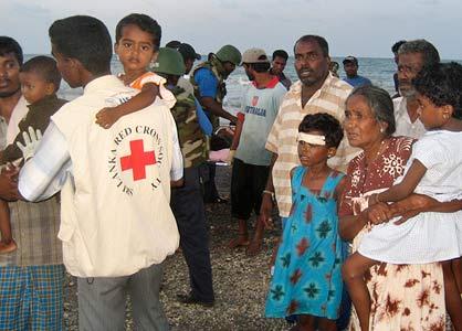 La Croix-Rouge vient en aide aux victimes de conflits depuis 150 ans (ici au Sri Lanka en avril).