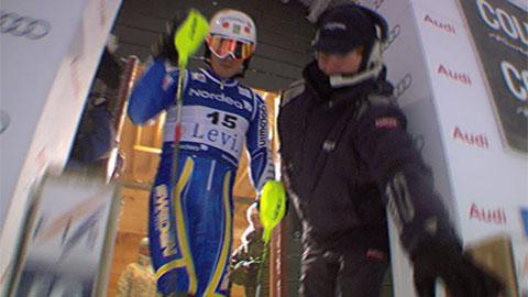 Ski alpin / slalom Levi: la 2e manche de Andre Myhrer. Le Suédois, meilleur temps le matin, rate sa finale et finit 11e (11)