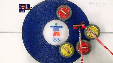 JO Vancouver / Curling: Allemagne – Suisse. 7e end-autogoal suisse (1)