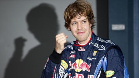 Sebastian Vettel heureux après cette 2e pole position d'affilée.