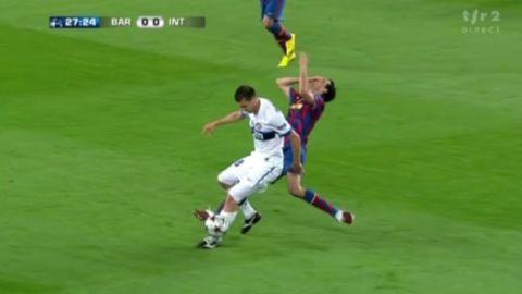 Football / Ligue des Champions (1-2-finale retour): Barcelone - Inter 0-0, Motta expulsé