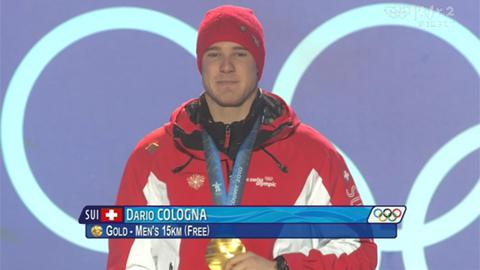 JO Vancouver: Remise des médailles Ski de fond 15 km – Dario Cologna
