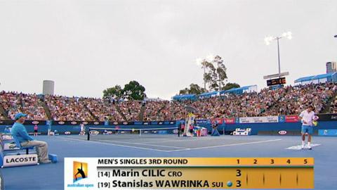 Tennis / Open d'Australie: Marin Cilic (CRO) - Stanislas Wawrinka (SUI). Le Suisse manque deux occasions de faire le break (1)