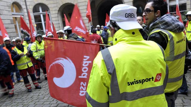 La grève chez Swissport a débuté samedi dernier.