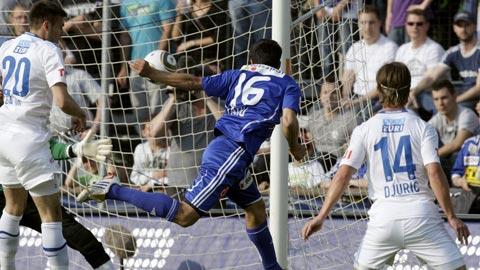 Christian Ianu a marqué le deuxième but lucernois de la tête.