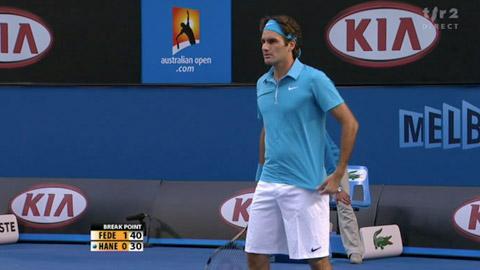 Tennis / Open d'Australie: Roger Federer - Victor Hanescu (ROU): Federer fait le break (1)