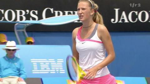 Tennis / Open d'Australie: Stefanie Vögele – Viktoria Azarenka (BKR) : 2 balles de match pour la Bélarusse qui s'impose 6-4 6-0 en 1h27.