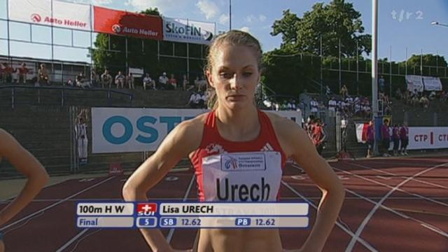 Athlétisme/Européens M23: Lisa Urech a décroché sur 100m haies une magnifique médaille d'argent