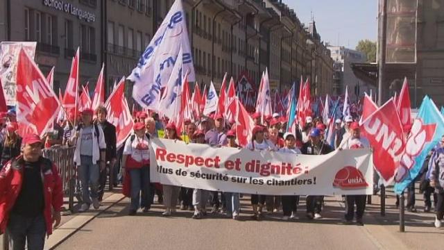 Séquences choisies - manif des ouvriers du bâtiment à Berne