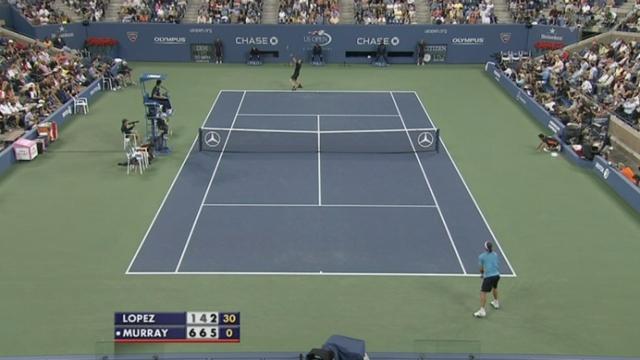 Tennis / US Open (2e tour): Feliciano Lopez - Andy Murray (GBR). Le Britannique n'éprovue aucune peine pour s'imposer en trois manches 6-1 6-4 6-2