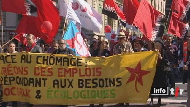 Genève: 400 manifestants réclament des mesures contre le durcissement de la loi sur le chômage